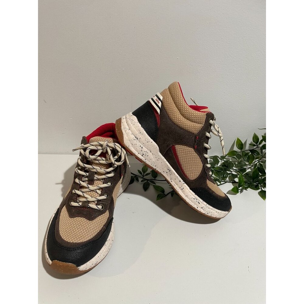 Thos Advance Mid Hiking Sneakers US 8 Beige/Brown/Red Mesh & Suede Upper
